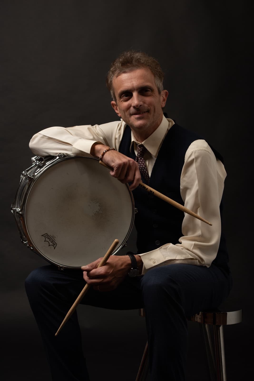 Emilio Antonelli con il rullante